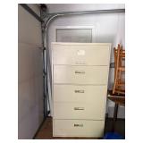 5-Drawer Metal Vertical File Cabinet Cream Office Storage Good