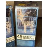 Pair 48" Lighted Animated Standing Buck Reindeer NIB Outdoor Decor