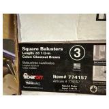 Fiberon HomeSelect Square Balusters Chestnut Brown 33-1/2 In Open Box