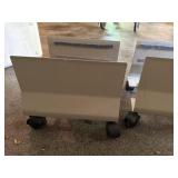 Pair Adjustable Rolling CPU Tower Stands Metal Computer Holders