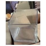 18 Square Glass Vases Wedding Centerpiece Decor Approx 6in Set