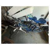 Pair of Vintage Schwinn Collegiate Blue Step-Through Bicycles