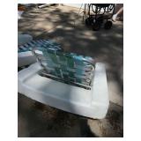 Vintage Floating Pool Lounge Chairs Aluminum Webbed Pair Good