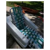 Vintage Floating Pool Lounge Chairs Aluminum Webbed Pair Good