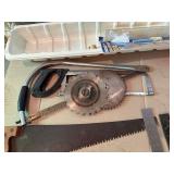 Mixed Garage Tool Lot Craftsman Grinder Skil Saws Hand Tools Shop