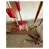 Mixed Garden Tool Lot w Snow Pusher, Shovel, Rake, Sweepers Shears