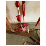 Mixed Garden Tool Lot w Snow Pusher, Shovel, Rake, Sweepers Shears