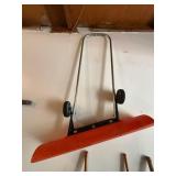 Mixed Garden Tool Lot w Snow Pusher, Shovel, Rake, Sweepers Shears