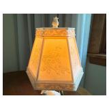 Bird Figural Table Lamp Porcelain Style Floral Shade 11in Working