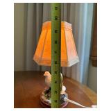 Bird Figural Table Lamp Porcelain Style Floral Shade 11in Working