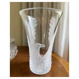 Decorative Glass Vase & Etched Scripture Bowl 2 Pc Lot Good Cond