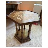 Vintage Hexagon Wood End Table Plant Stand 16x16x18 Fair Cond