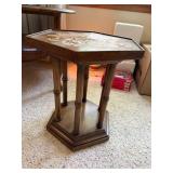 Vintage Hexagon Wood End Table Plant Stand 16x16x18 Fair Cond