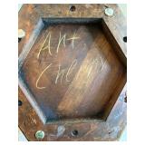 Vintage Hexagon Wood End Table Plant Stand 16x16x18 Fair Cond