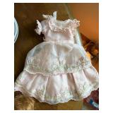 Vintage Doll & Tea Set Lot Bride Doll Japan Porcelain Small Doll Clothes