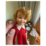 Vintage Doll & Tea Set Lot Bride Doll Japan Porcelain Small Doll Clothes