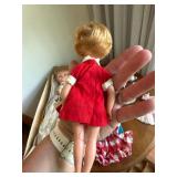 Vintage Doll & Tea Set Lot Bride Doll Japan Porcelain Small Doll Clothes