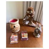 Owl Decor Lot Wax Warmer Figurines Candle Warmers Melts Rustic