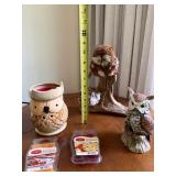 Owl Decor Lot Wax Warmer Figurines Candle Warmers Melts Rustic