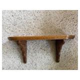 Solid Oak Wall Shelf with Corbels Rounded Front 18in Very Good