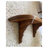 Solid Oak Wall Shelf with Corbels Rounded Front 18in Very Good