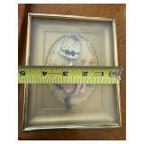 Vintage Framed Wall Decor Lot 8 Pc Mirrors Floral Prints Oval Shadowbox