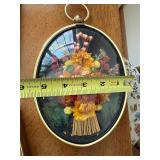 Vintage Framed Wall Decor Lot 8 Pc Mirrors Floral Prints Oval Shadowbox