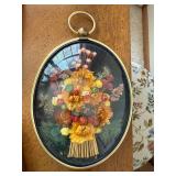 Vintage Framed Wall Decor Lot 8 Pc Mirrors Floral Prints Oval Shadowbox