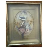 Vintage Framed Wall Decor Lot 8 Pc Mirrors Floral Prints Oval Shadowbox