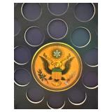 Framed Presidential Dollar Coin Display Holder White House 26 x 18