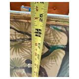 Vintage Asian Figural Framed Wall Art Signed Faux Bamboo Frame