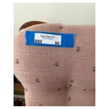 Wood Upholstered Platform Glider Chair Pink Floral Tufted Back