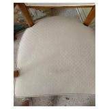 Vintage Danish Modern Style High Back Upholstered Armchair Wood Frame