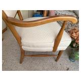 Vintage Danish Modern Style High Back Upholstered Armchair Wood Frame