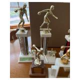 Vintage Bowling Trophy Lot Womens League Awards Mixed Sizes 9 Pcs
