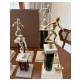 Vintage Bowling Trophy Lot Womens League Awards Mixed Sizes 9 Pcs