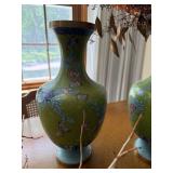 Decorative Home Decor Lot Cloisonne Style Vases Faux Plant Wreath