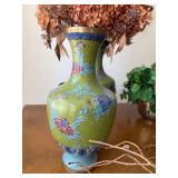 Decorative Home Decor Lot Cloisonne Style Vases Faux Plant Wreath