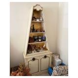 Vintage Chinoiserie Style Display Cabinet Etagere 78x34 Cream Finish