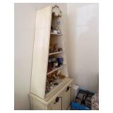 Vintage Chinoiserie Style Display Cabinet Etagere 78x34 Cream Finish