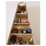 Vintage Chinoiserie Style Display Cabinet Etagere 78x34 Cream Finish