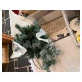 Large Mixed Christmas Decor Lot Ornaments Bows Ribbon Wrap Figurines