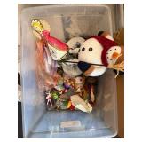 Large Mixed Christmas Decor Lot Ornaments Bows Ribbon Wrap Figurines