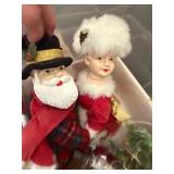 Large Mixed Christmas Decor Lot Ornaments Bows Ribbon Wrap Figurines