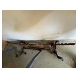 Vintage Wrought Iron Adjustable Fireplace Log Grate Hearth Stand Rusty
