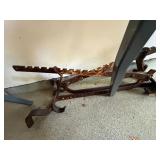 Vintage Wrought Iron Adjustable Fireplace Log Grate Hearth Stand Rusty