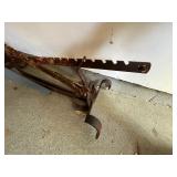 Vintage Wrought Iron Adjustable Fireplace Log Grate Hearth Stand Rusty