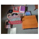 Mixed Lot of Vinyl Records, Songbooks & Record Cabinet