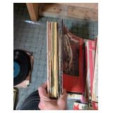 Mixed Lot of Vinyl Records, Songbooks & Record Cabinet