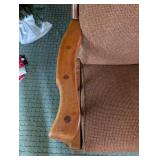 Upholstered Wood-Arm Recliner Chair